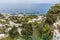 A view from Piazzo Umberto along the funicular railway on the island of Capri, Italy