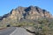 View of Picketpost Mountain on Arizona National Scenic Trail in Tonto National Forest, Superior, Arizona USA