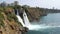 View of the Picturesque Lower Duden Waterfall Falling into the Sea in Antalya, Turkey.