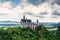 View of the picturesque Neuschwanstein Castle in the Alps of southern Bavaria