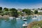 View of the picturesque Port de Doelan village and harbor in Brittany