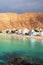 View of picturesque village of Quantab on the coast of Gulf of Oman