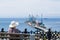 View of the pier of the Korsakov Sea Trade Port from the observation deck