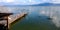 View of pier and lake Chapala in Jalisco Mexico