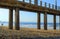 View Through A Pier in Late Afternoon on Golden Mile Beach, Durban, South Africa