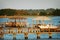 The view of a pier and a marsh from Bowen\'s Island in Charleston, Sc.