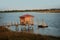 The view of a pier and a marsh from Bowen\'s Island in Charleston, Sc.