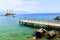 View of the piers with yachts, motor boats and fishing boats Alanya, Turkey