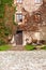 View of Pieskowa Skala Castle and garden, medieval building near Krakow, Poland