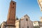 View of the Pietrasanta Cathedral in Versilia, province of Lucca, Tuscany, Italy