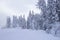 View of piste at ski resort in Austrian alps