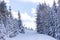 View of piste at ski resort in Austrian alps