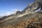 View on Plan de Aiguille du Midi mountain range in Chamonix, France