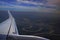 view from plane window above Ubonratchathani Thailand ,moon river