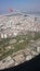 View from the plane window on the coastal part of Antalya, Turkey.