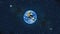 View of planet Earth at night from space. Earth Hour Banner