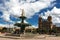 View of the Plaza de Armas in the City of Cuzco, in Peru.