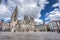 View Plaza del Rey san Fernando square and Cathedral of Saint Mary of Burgos Santa Maria de Burgos.