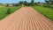 View of the plowed fields in the spring for growing crops - potatoes, corn, wheat