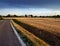 View of the Po Valley, Pianura Padana. Countryside of Bologna. Italy