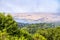 View of the Point Reyes National Seashore estuaries through fog from the hiking trails, California