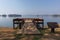 View point and sitting chair at Pom Pee Khao Leaem National Park, Kanchanaburi , Thailand