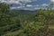 View point Skalka rock over valley of river Hornad in summer hot day