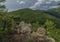 View point Skalka rock over valley of river Hornad in summer hot day