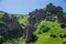 View on pointed peaks, cave city