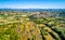 View of Polignac village with its fortress. Auvergne, France