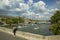 View of the Pont Carrousel in the center of Paris