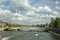 View of the Pont Carrousel in the center of Paris