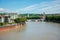 View Ponte della Vittoria Victory Bridge, located in Verona on the river Adige