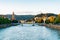 View of the Ponte Nuovo over the Adige River. Verona, Italy