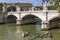 View on Ponte Sant`Angelo with its beautiful sculptures, Rome, Italy