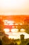 View of Ponte Vecchio in sunset, Florece. Italy