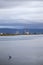 View of Poolbeg Towers from Clontarf in Dublin with Herons in foreground