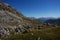 View from pordoi pass to fanes group