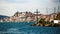 View of Poros from the sea Marina, Greece. Nature.