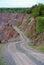 View into a porphyry mine quarry.