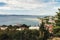 View at the port and bay of the city of Omis in Croatia.