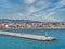 View of the port and buildings of the city of Lixouri on the island of Kefalonia in Greece