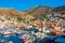 View of port of Hydra in Greece