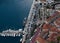 View of the port, the market and the old town. Kotor. Montenegro.