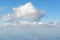 View from porthole, airplane window to beautiful cloudy sky - cloudscape