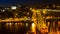 View of Porto and the Dom Luiz bridge at night time. Porto is called Northern capital of Portugal.