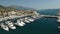 View of the Porto Montenegro marina in Tivat, yachts and boats at the pier, hotel complex