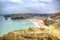 View of Portreath North Cornwall England UK between St Agnes and Godrevy in HDR