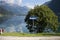 View of Poschiavo lake from the train