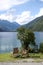 View of Poschiavo lake from the train